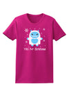 Yeti (Ready) for Christmas - Abominable Snowman Womens Dark T-Shirt-TooLoud-Hot-Pink-Small-Davson Sales