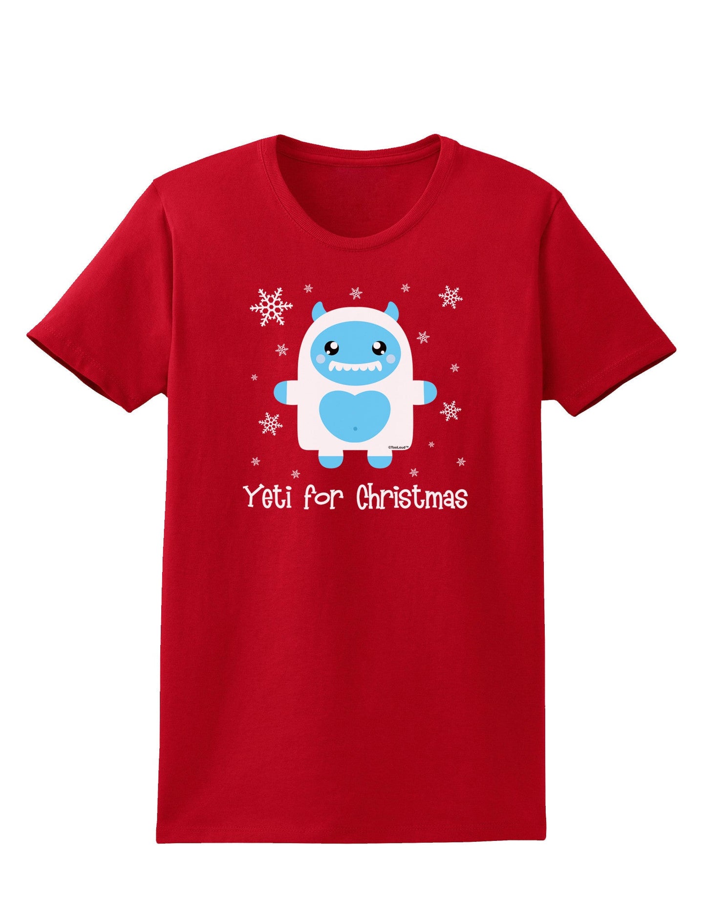 Yeti (Ready) for Christmas - Abominable Snowman Womens Dark T-Shirt-TooLoud-Red-X-Small-Davson Sales