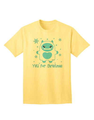 Yeti (Ready) for Christmas - Premium Abominable Snowman Adult T-Shirt for Festive Season-Mens T-shirts-TooLoud-Yellow-Small-Davson Sales