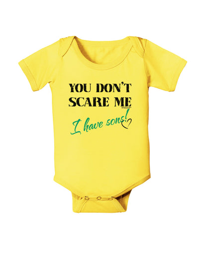 You Don't Scare Me - I Have Sons Baby Romper Bodysuit by TooLoud-Baby Romper-TooLoud-Yellow-06-Months-Davson Sales