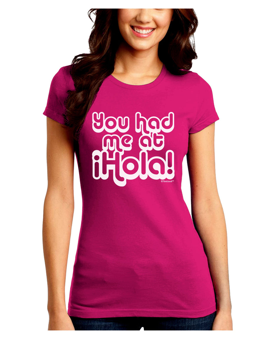 You Had Me at Hola Juniors Crew Dark T-Shirt by TooLoud-T-Shirts Juniors Tops-TooLoud-Black-Juniors Fitted Small-Davson Sales