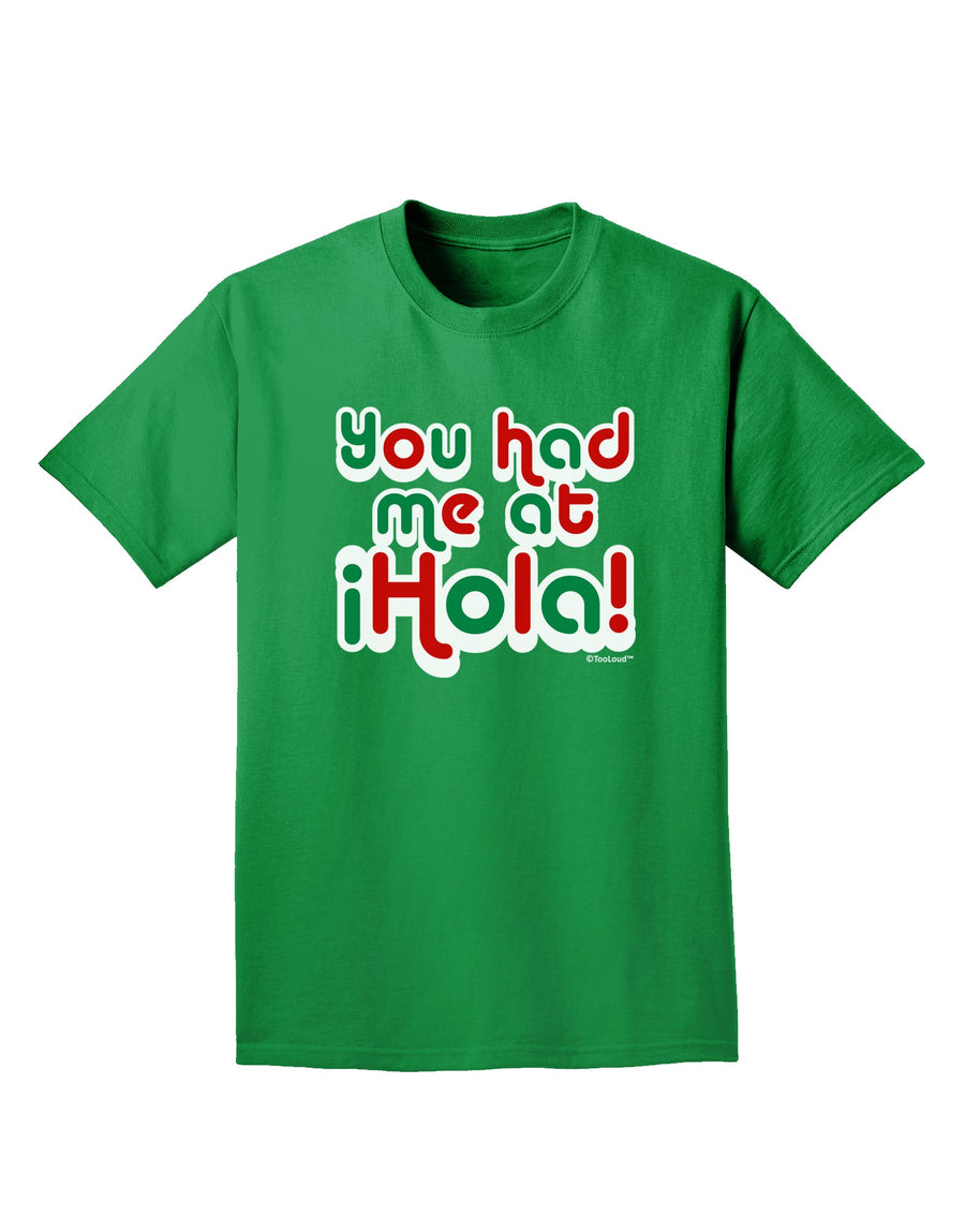 You Had Me at Hola - Mexican Flag Colors Adult Dark T-Shirt by TooLoud-Mens T-Shirt-TooLoud-Purple-Small-Davson Sales