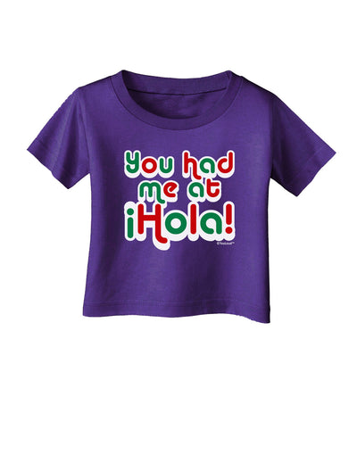 You Had Me at Hola - Mexican Flag Colors Infant T-Shirt Dark by TooLoud-Infant T-Shirt-TooLoud-Purple-06-Months-Davson Sales