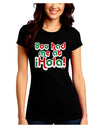 You Had Me at Hola - Mexican Flag Colors Juniors Crew Dark T-Shirt by TooLoud-T-Shirts Juniors Tops-TooLoud-Black-Juniors Fitted Small-Davson Sales