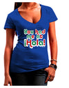 You Had Me at Hola - Mexican Flag Colors Juniors V-Neck Dark T-Shirt by TooLoud-Womens V-Neck T-Shirts-TooLoud-Royal-Blue-Juniors Fitted Small-Davson Sales