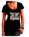 You Had Me at Hola - Mexican Flag Colors Juniors V-Neck Dark T-Shirt by TooLoud-Womens V-Neck T-Shirts-TooLoud-Black-Juniors Fitted Small-Davson Sales