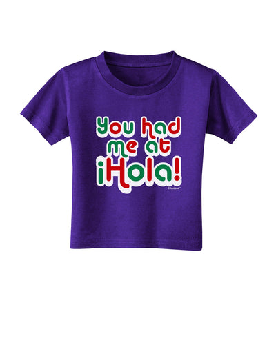 You Had Me at Hola - Mexican Flag Colors Toddler T-Shirt Dark by TooLoud-Toddler T-Shirt-TooLoud-Purple-2T-Davson Sales