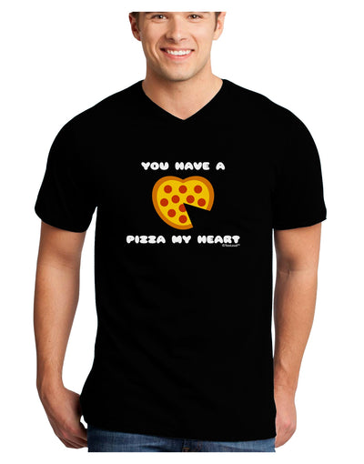 You Have a Pizza My Heart Adult Dark V-Neck T-Shirt by TooLoud-Mens V-Neck T-Shirt-TooLoud-Black-Small-Davson Sales