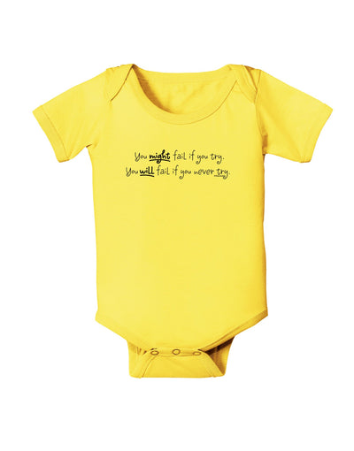 You Might Fail - Inspirational Words Baby Romper Bodysuit-Baby Romper-TooLoud-Yellow-06-Months-Davson Sales