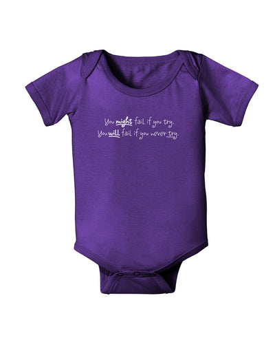 You Might Fail - Inspirational Words Baby Romper Bodysuit Dark-Baby Romper-TooLoud-Purple-06-Months-Davson Sales