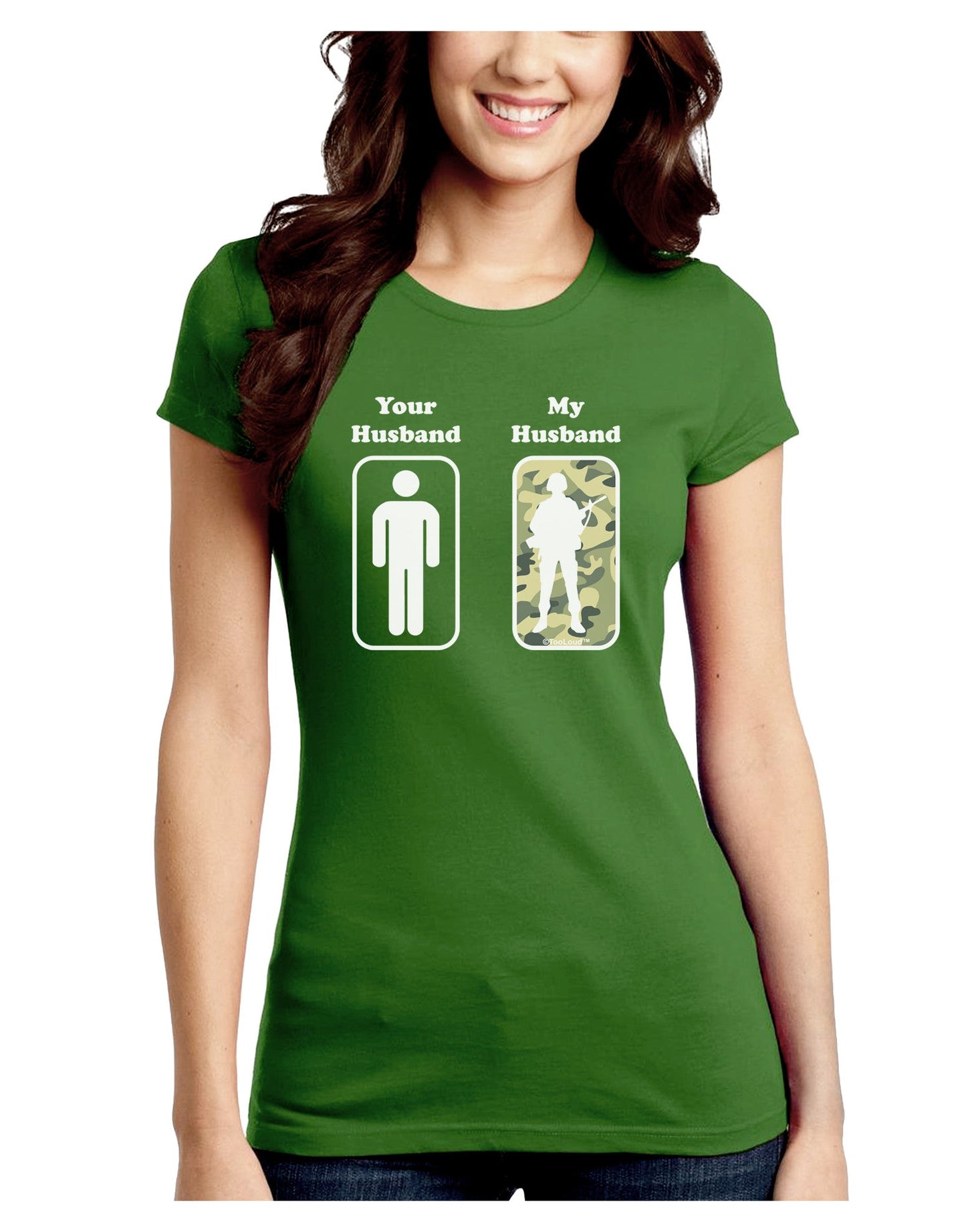 Your Husband My Husband Juniors Petite Crew Dark T-Shirt-T-Shirts Juniors Tops-TooLoud-Kiwi-Green-Juniors Fitted Small-Davson Sales