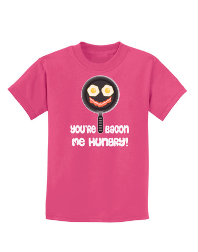 You're Bacon Me Hungry Childrens Dark T-Shirt by TooLoud-Childrens T-Shirt-TooLoud-Sangria-X-Small-Davson Sales