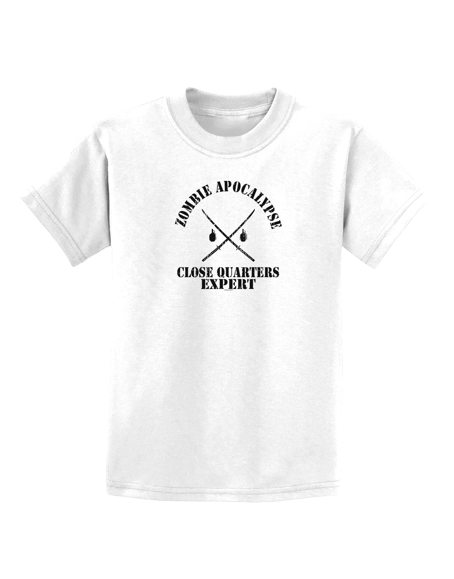 Zombie Apocalypse Close Quarters Expert Childrens T-Shirt-Childrens T-Shirt-TooLoud-White-X-Small-Davson Sales