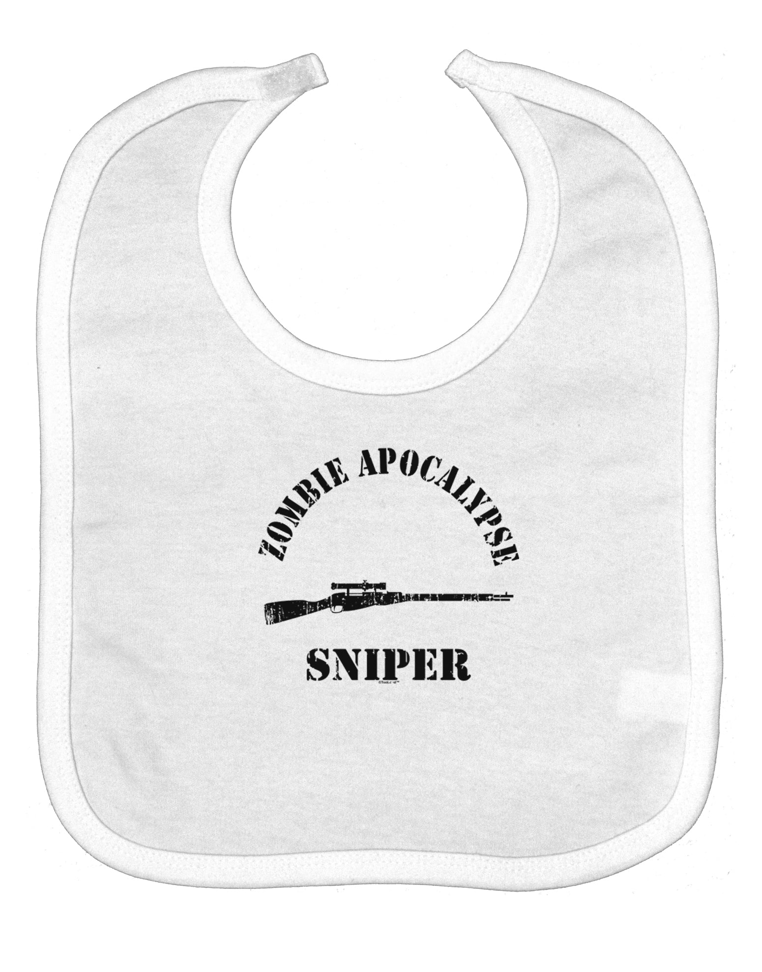 Zombie Apocalypse Group Role Sniper Baby Bib