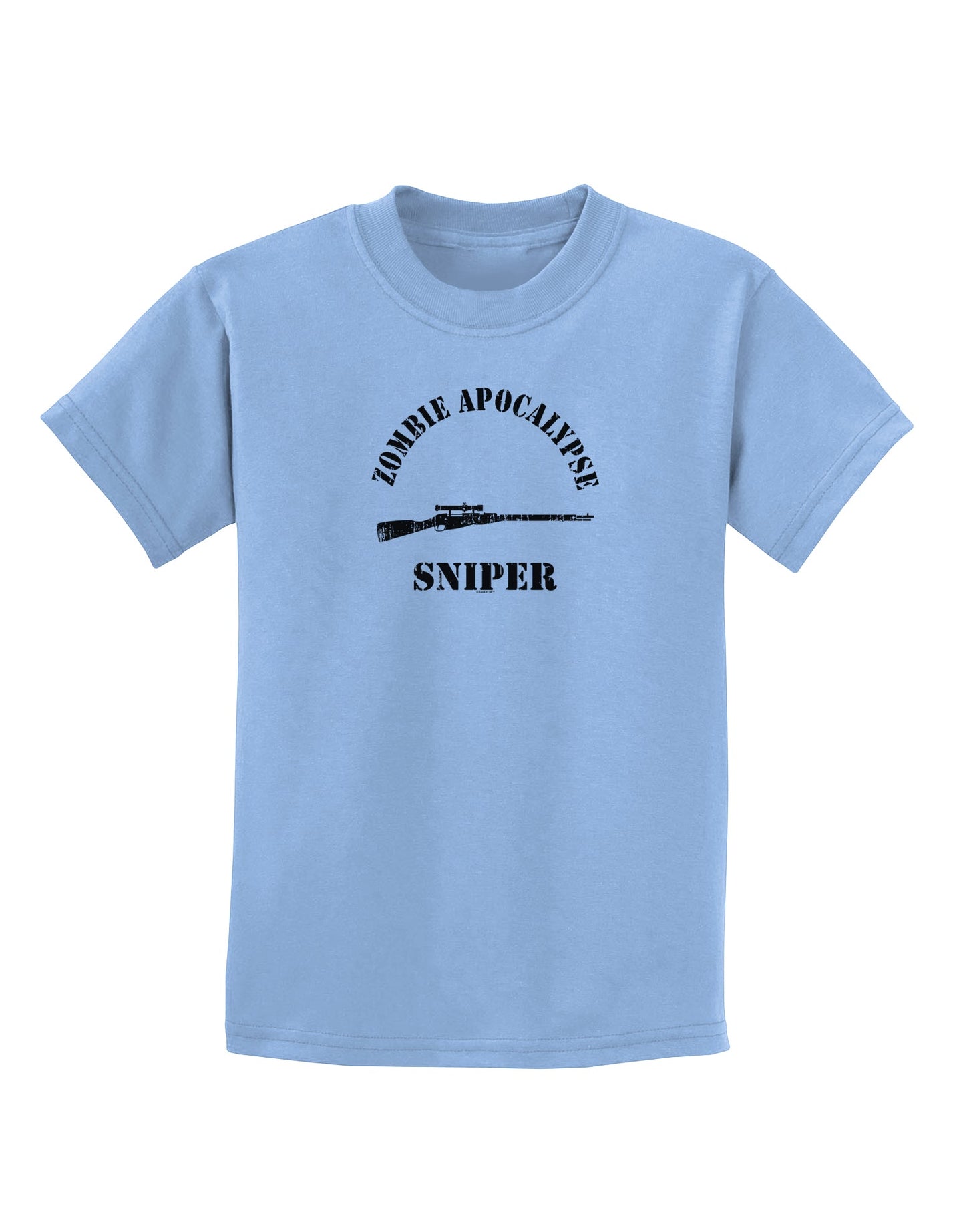 Zombie Apocalypse Group Role Sniper Childrens T-Shirt-Childrens T-Shirt-TooLoud-Light-Blue-X-Small-Davson Sales