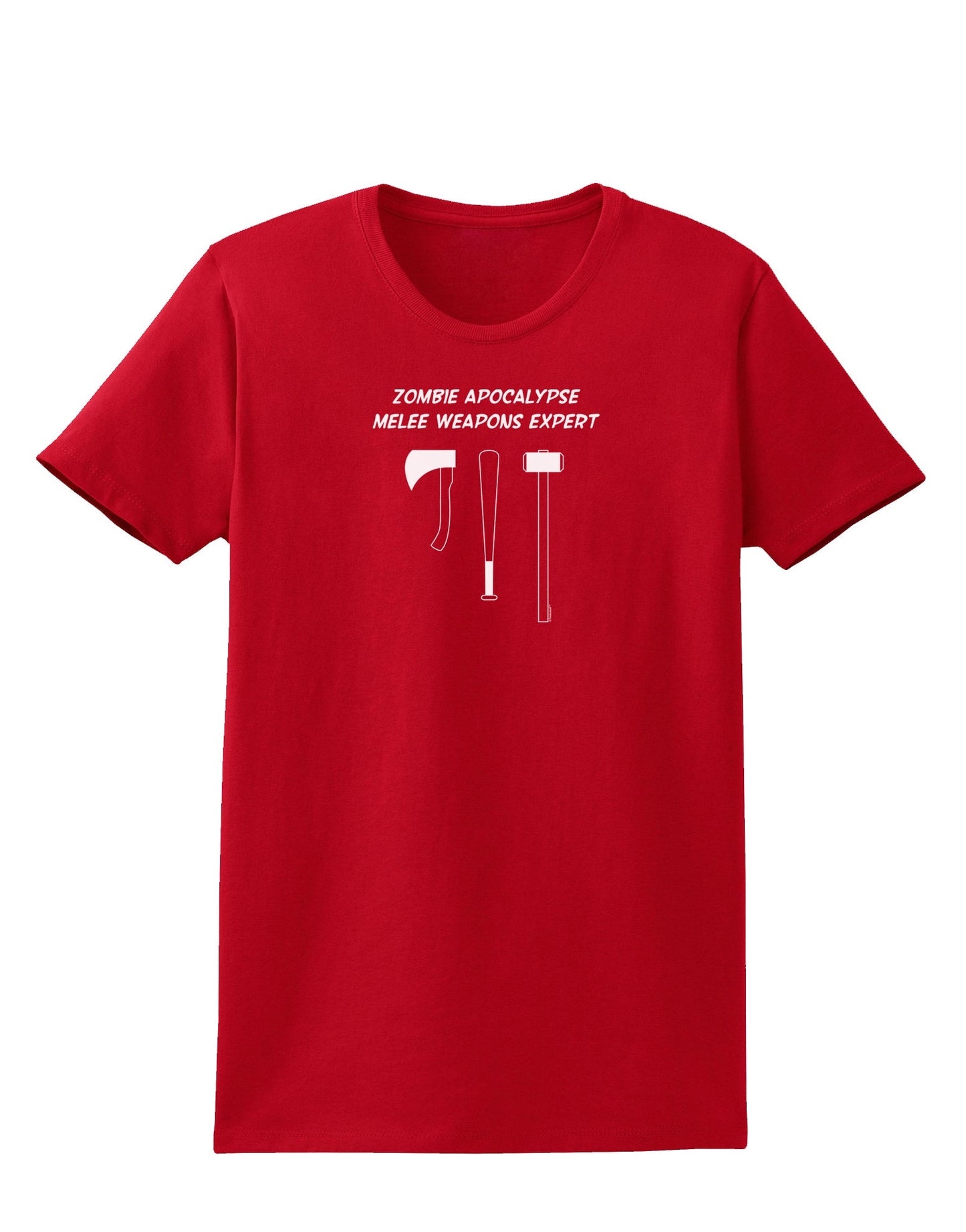 Zombie Apocalypse Melee Weapons Expert Womens Dark T-Shirt-Womens T-Shirt-TooLoud-Red-X-Small-Davson Sales