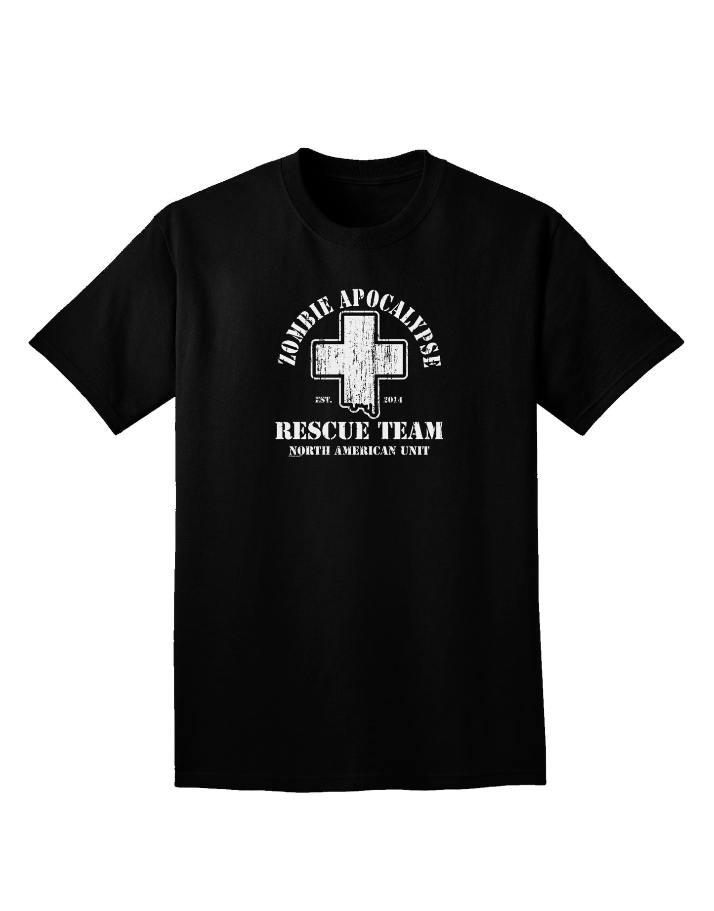 Zombie Apocalypse Rescue Team NA Unit Adult Dark V-Neck T-Shirt-Mens V-Neck T-Shirt-TooLoud-Black-Small-Davson Sales