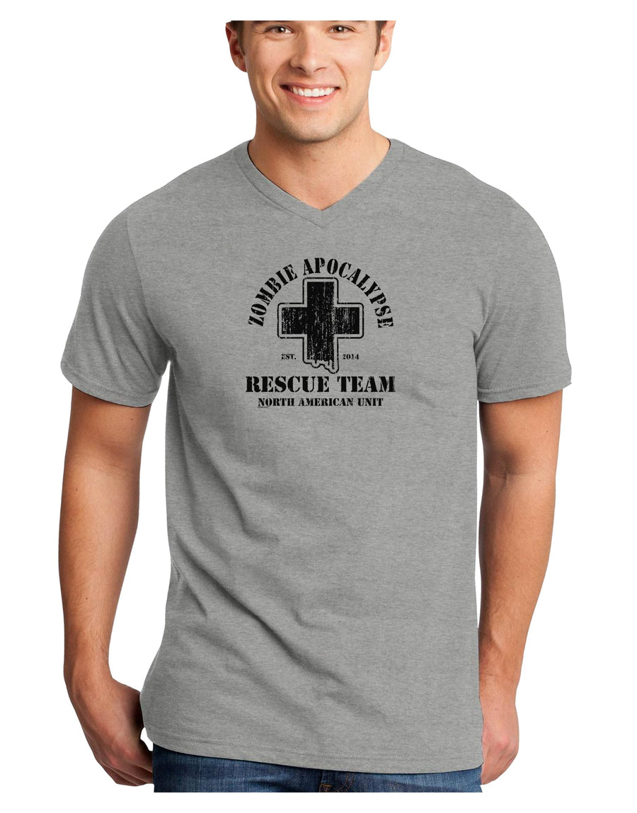 Zombie Apocalypse Rescue Team NA Unit Adult V-Neck T-shirt-Mens V-Neck T-Shirt-TooLoud-White-Small-Davson Sales