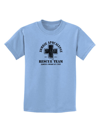 Zombie Apocalypse Rescue Team NA Unit Childrens T-Shirt-Childrens T-Shirt-TooLoud-Light-Blue-X-Small-Davson Sales