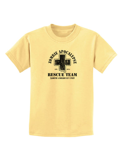 Zombie Apocalypse Rescue Team NA Unit Childrens T-Shirt-Childrens T-Shirt-TooLoud-Daffodil-Yellow-X-Small-Davson Sales