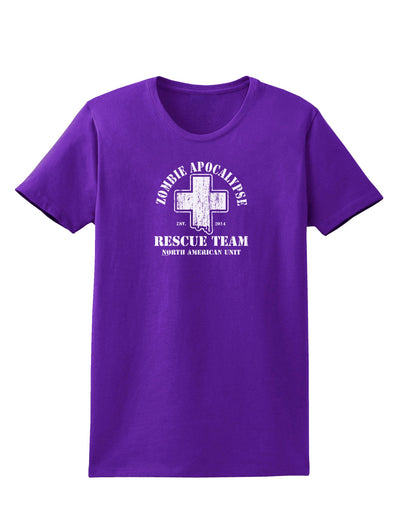 Zombie Apocalypse Rescue Team NA Unit Womens Dark T-Shirt-Womens T-Shirt-TooLoud-Purple-X-Small-Davson Sales