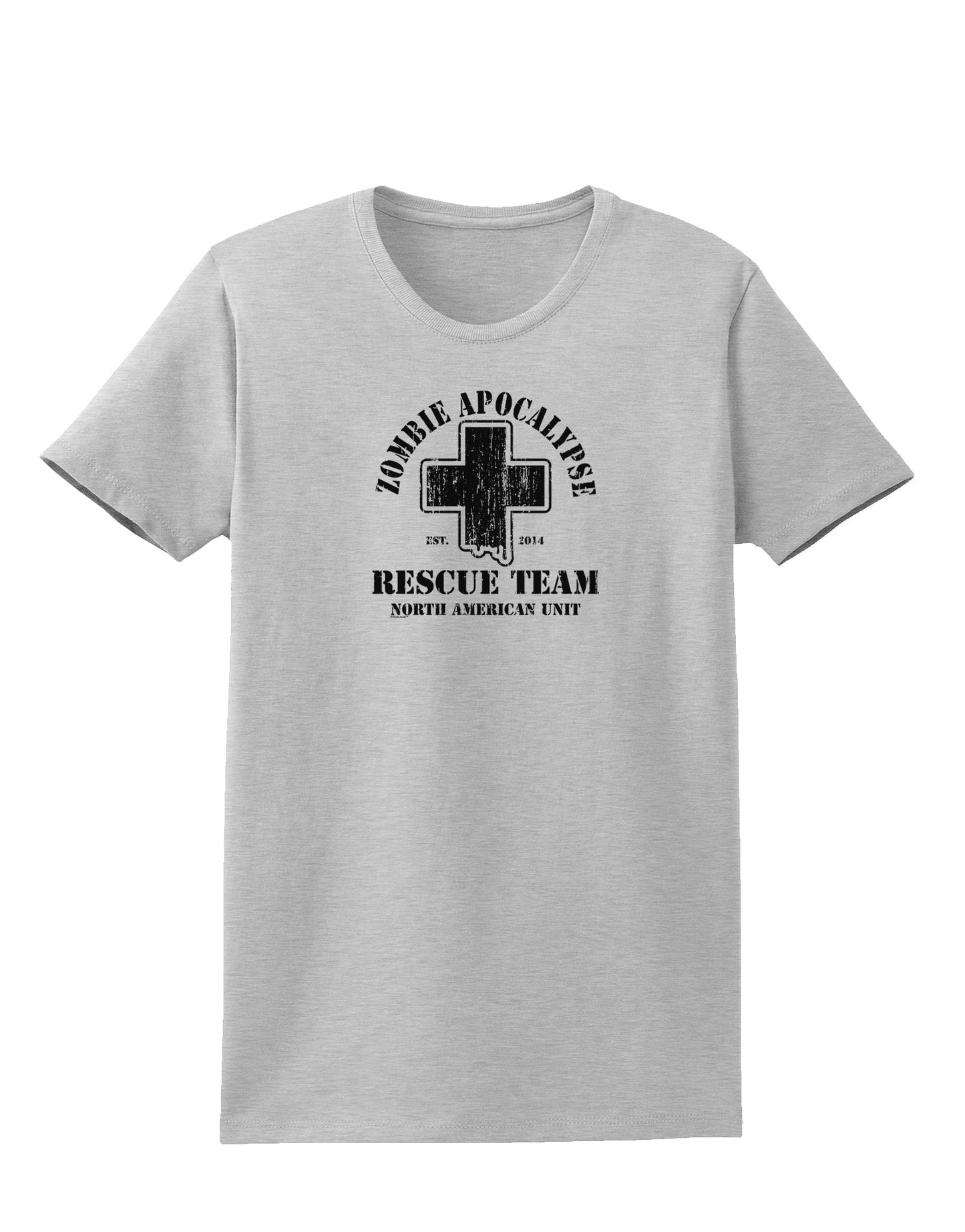 Zombie Apocalypse Rescue Team NA Unit Womens T-Shirt-Womens T-Shirt-TooLoud-AshGray-X-Small-Davson Sales
