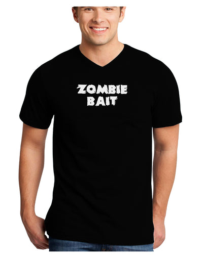 Zombie Bait - Funny - Halloween Adult Dark V-Neck T-Shirt-Mens V-Neck T-Shirt-TooLoud-Turquoise-Small-Davson Sales