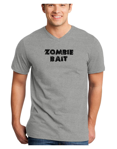 Zombie Bait - Funny - Halloween Adult V-Neck T-shirt-Mens V-Neck T-Shirt-TooLoud-HeatherGray-Small-Davson Sales