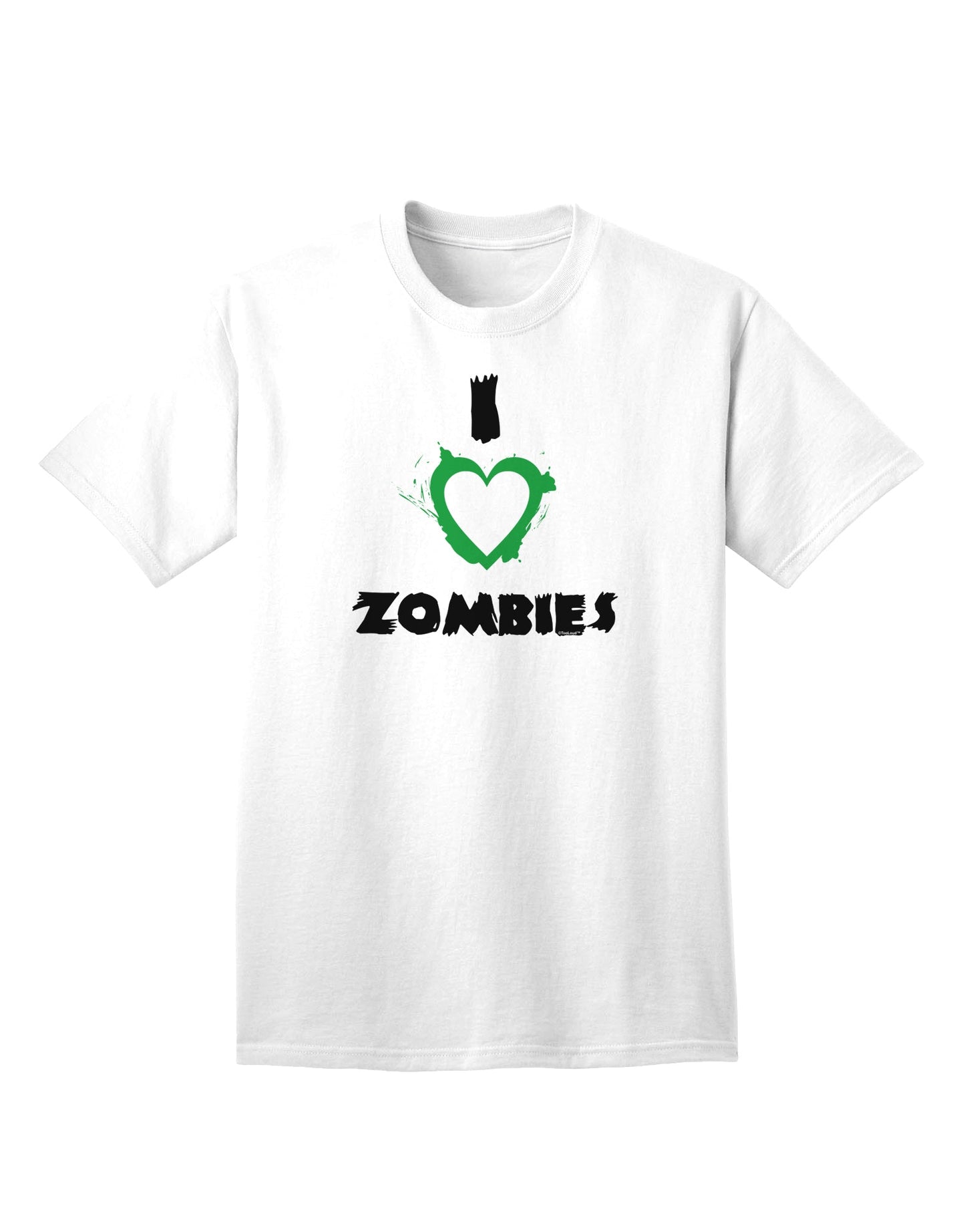 Zombie Enthusiast's Choice: Striking Bloody Heart Green Adult T-Shirt-Mens T-shirts-TooLoud-White-Small-Davson Sales