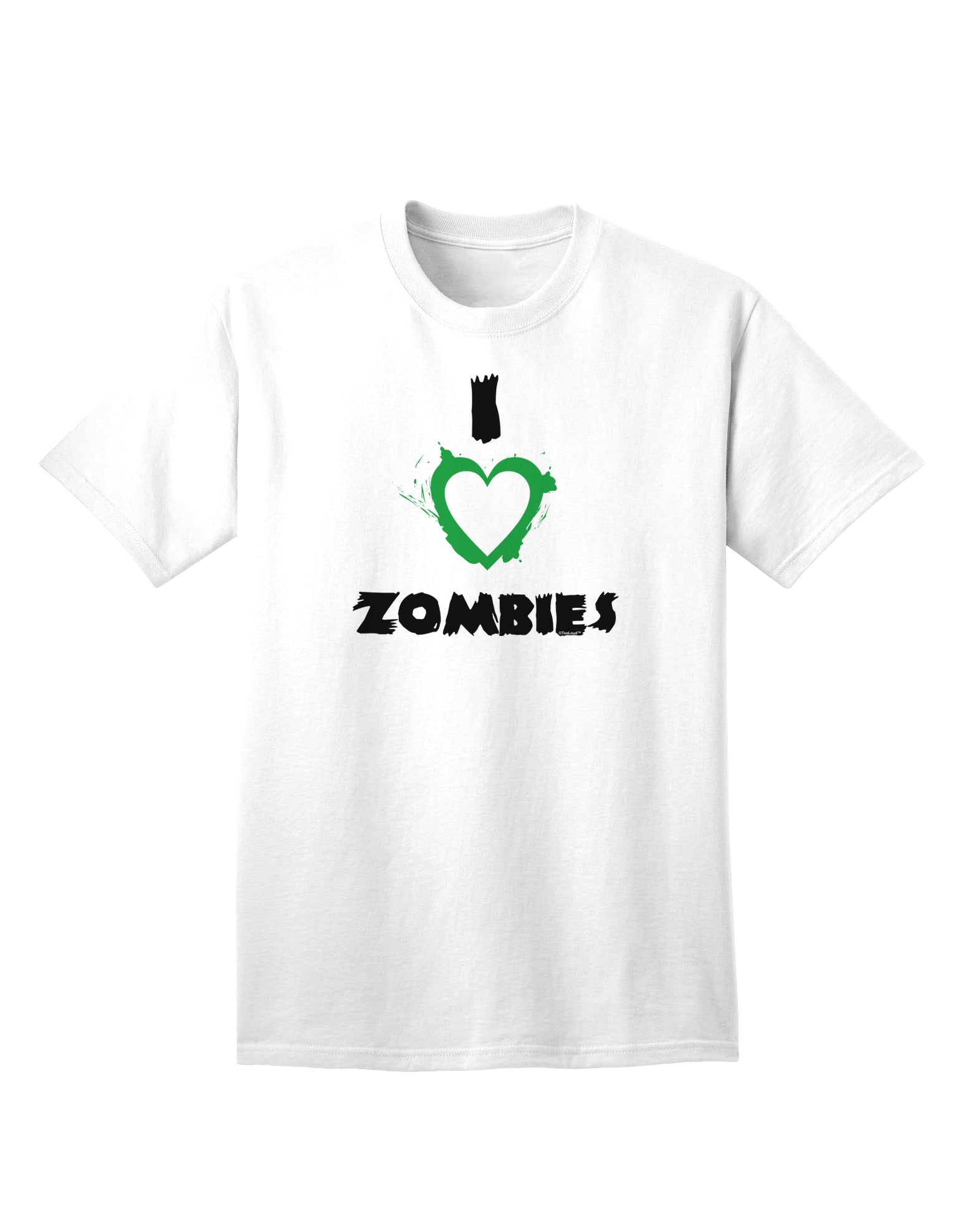 Zombie Enthusiast's Choice: Striking Bloody Heart Green Adult T-Shirt-Mens T-shirts-TooLoud-White-Small-Davson Sales