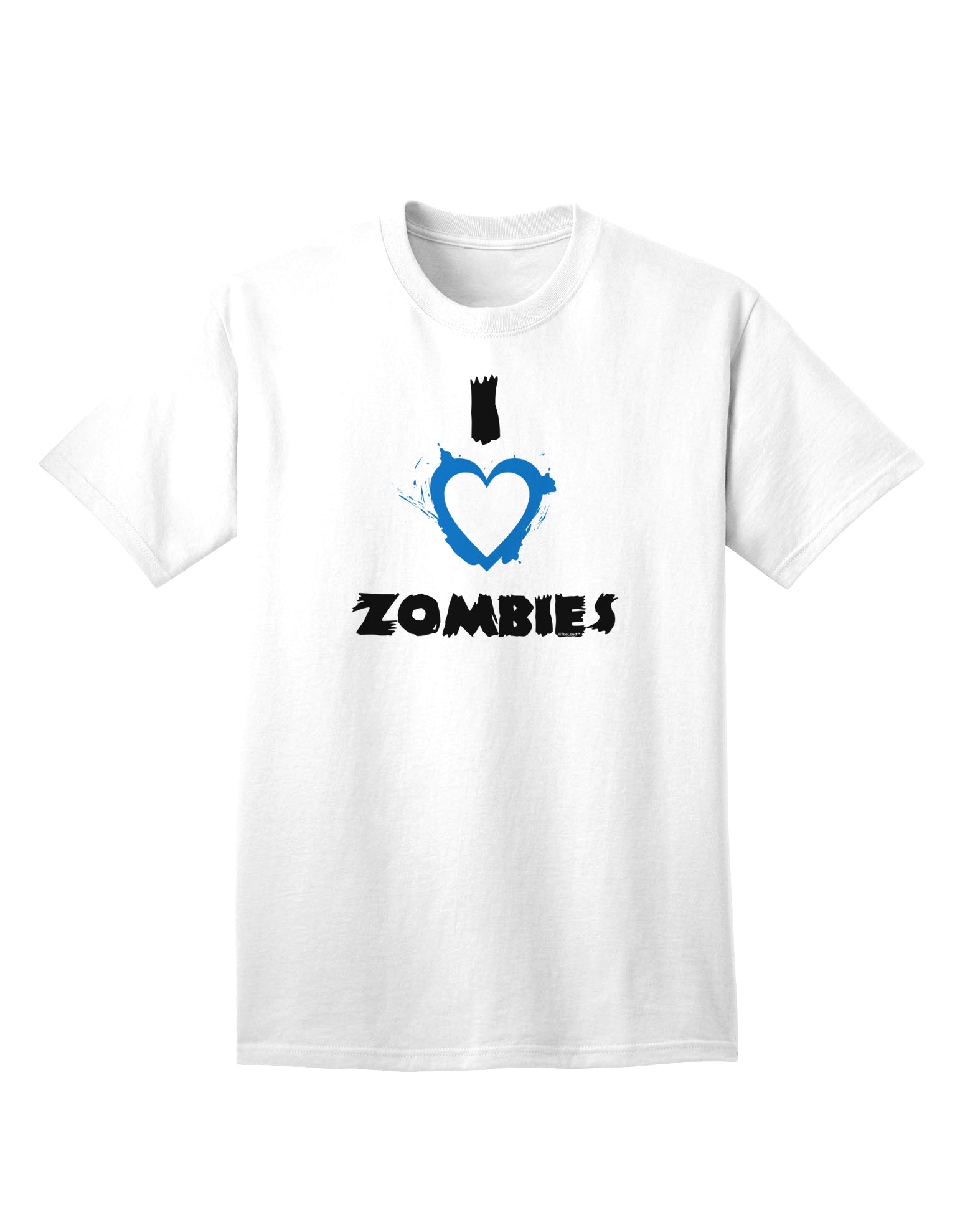 Zombie Enthusiast's Delight: Striking Bloody Heart Blue Adult T-Shirt-Mens T-shirts-TooLoud-White-Small-Davson Sales