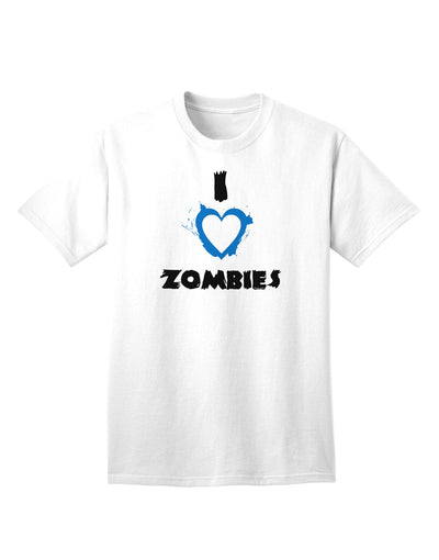 Zombie Enthusiast's Delight: Striking Bloody Heart Blue Adult T-Shirt-Mens T-shirts-TooLoud-White-Small-Davson Sales