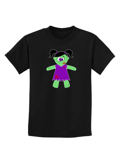 Zombie Girl Halloween Childrens Dark T-Shirt-Childrens T-Shirt-TooLoud-Black-X-Small-Davson Sales