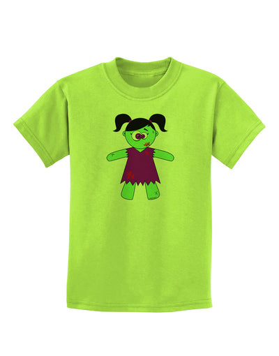 Zombie Girl Halloween Childrens T-Shirt-Childrens T-Shirt-TooLoud-Lime-Green-X-Small-Davson Sales