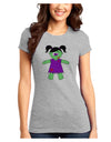 Zombie Girl Halloween Juniors T-Shirt-Womens Juniors T-Shirt-TooLoud-Ash-Gray-Juniors Fitted XS-Davson Sales