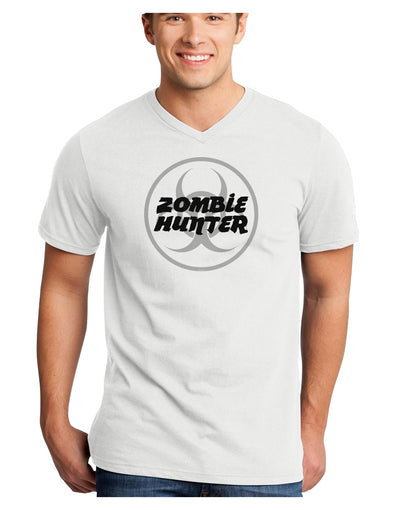 Zombie Hunter - Zombie Apocalypse Adult V-Neck T-shirt-Mens V-Neck T-Shirt-TooLoud-White-Small-Davson Sales