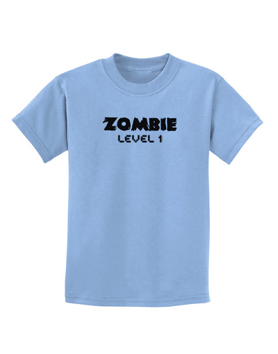 Zombie Level 1 - Funny - Halloween Childrens T-Shirt-Childrens T-Shirt-TooLoud-Light-Blue-X-Small-Davson Sales