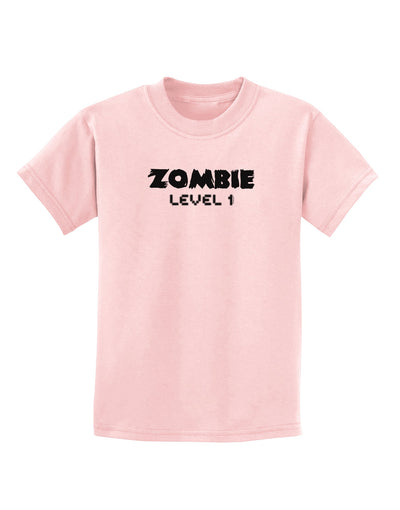 Zombie Level 1 - Funny - Halloween Childrens T-Shirt-Childrens T-Shirt-TooLoud-PalePink-X-Small-Davson Sales