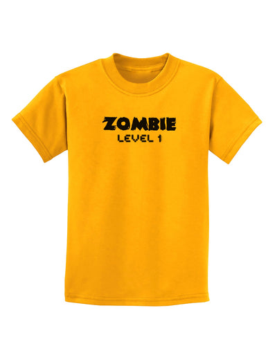 Zombie Level 1 - Funny - Halloween Childrens T-Shirt-Childrens T-Shirt-TooLoud-Gold-X-Small-Davson Sales