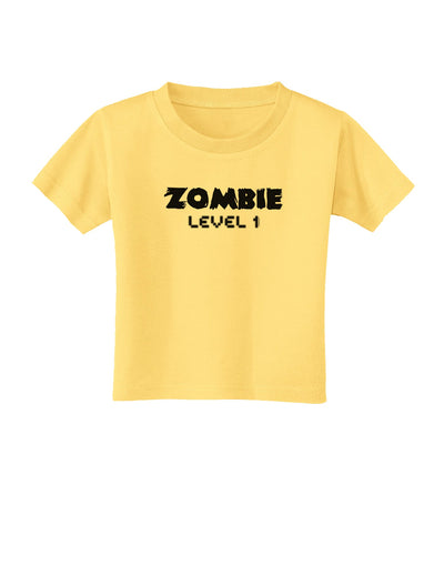 Zombie Level 1 - Funny - Halloween Toddler T-Shirt-Toddler T-Shirt-TooLoud-Daffodil-Yellow-2T-Davson Sales