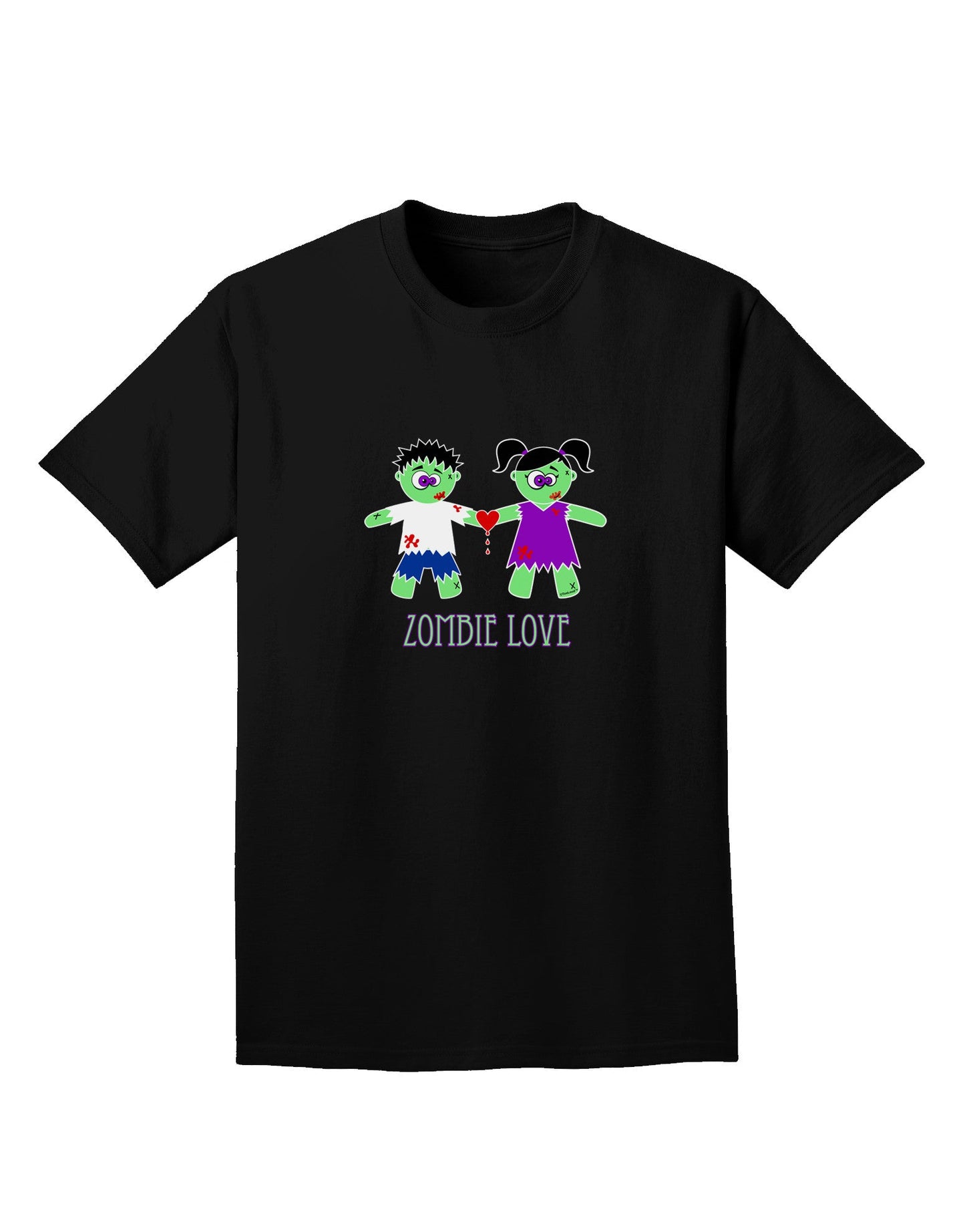 Zombie Love Couple Halloween Adult Dark T-Shirt-Mens T-Shirt-TooLoud-Black-Small-Davson Sales