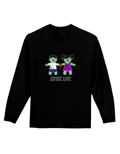 Zombie Love Couple Halloween Adult Long Sleeve Dark T-Shirt-TooLoud-Black-Small-Davson Sales