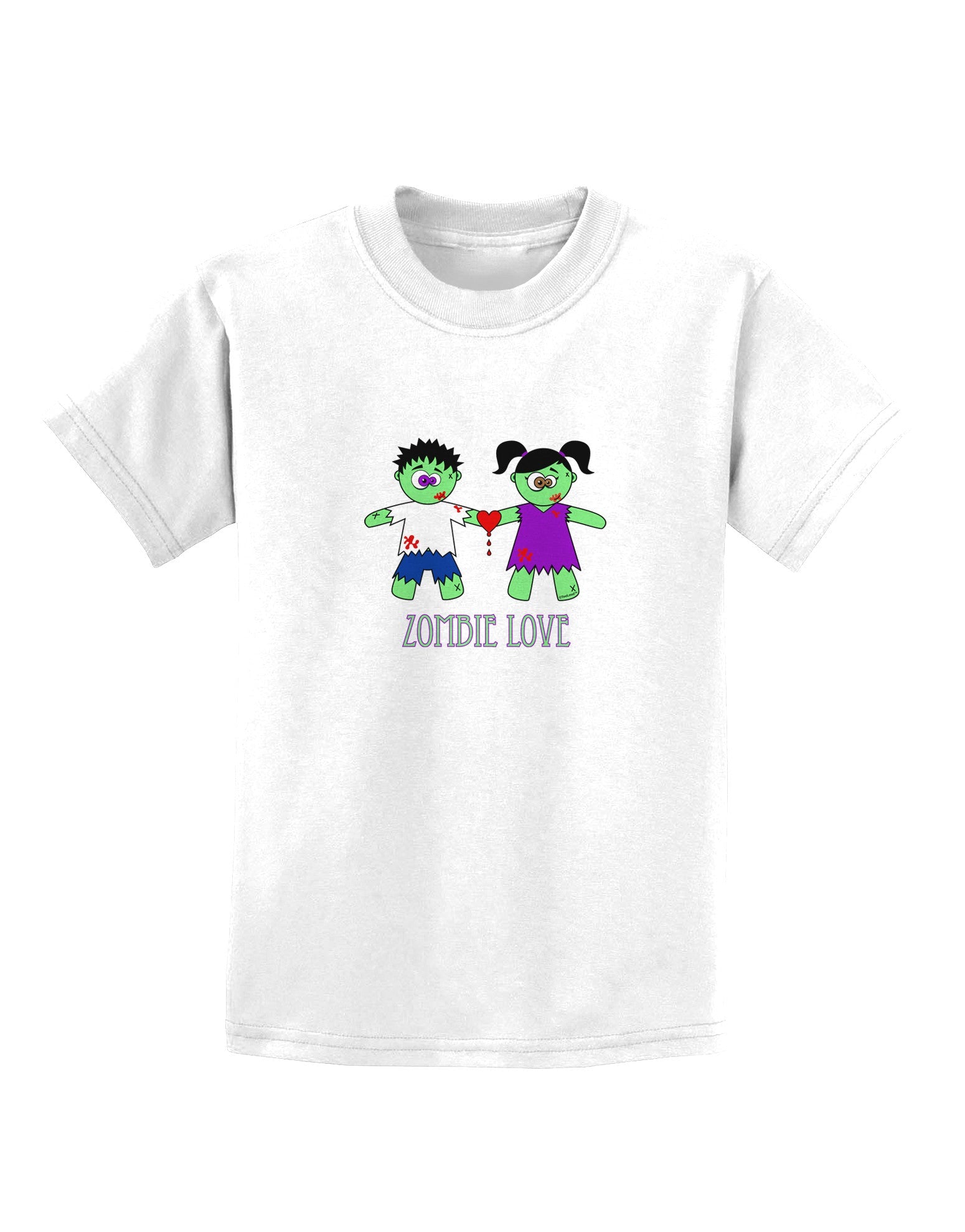 Zombie Love Couple Halloween Childrens T-Shirt-Childrens T-Shirt-TooLoud-White-X-Small-Davson Sales