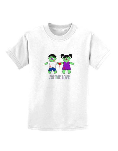 Zombie Love Couple Halloween Childrens T-Shirt-Childrens T-Shirt-TooLoud-White-X-Small-Davson Sales