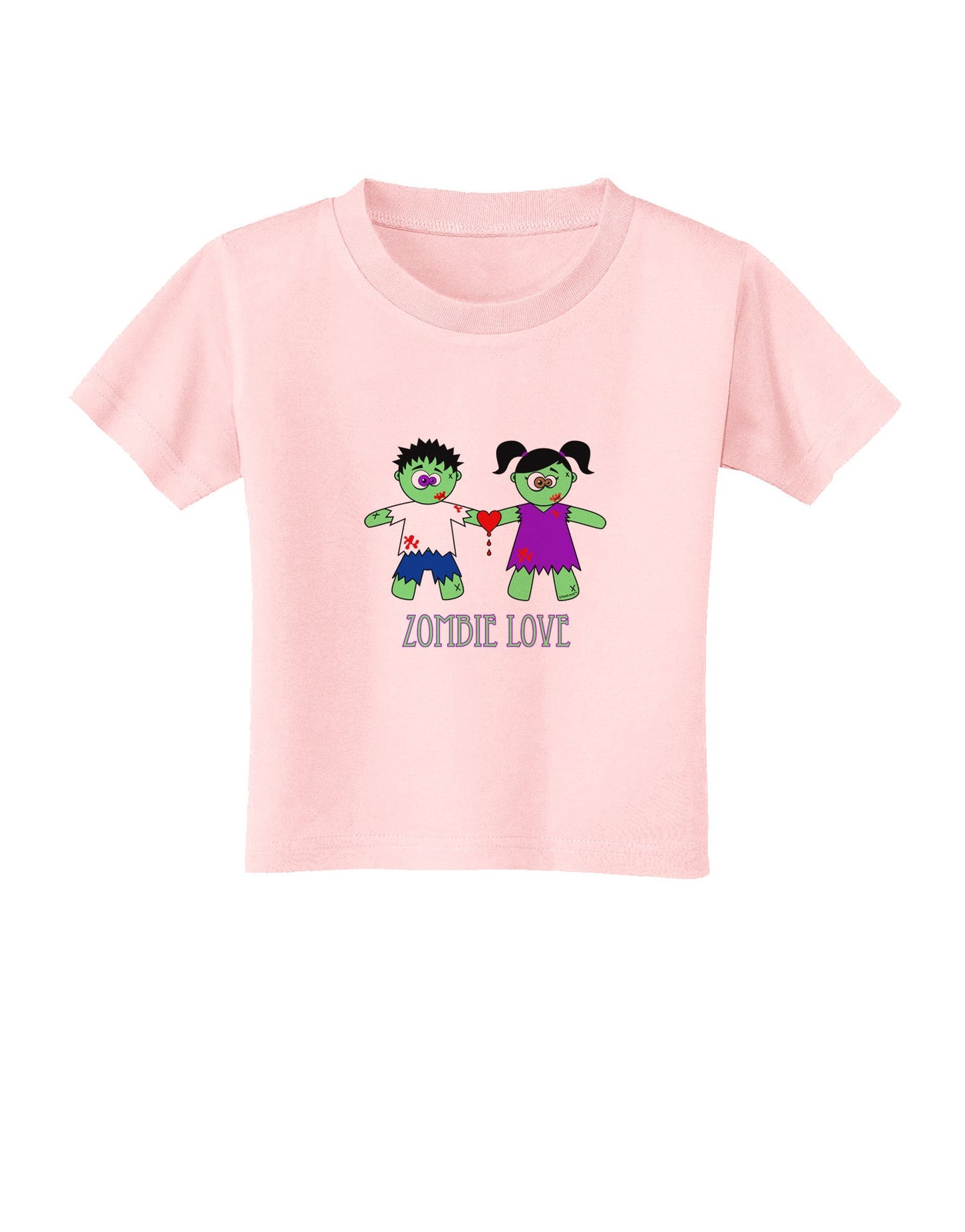 Zombie Love Couple Halloween Toddler T-Shirt-Toddler T-Shirt-TooLoud-Light-Pink-2T-Davson Sales