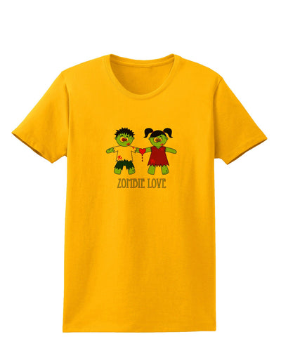 Zombie Love Couple Halloween Womens T-Shirt-Womens T-Shirt-TooLoud-Gold-X-Small-Davson Sales