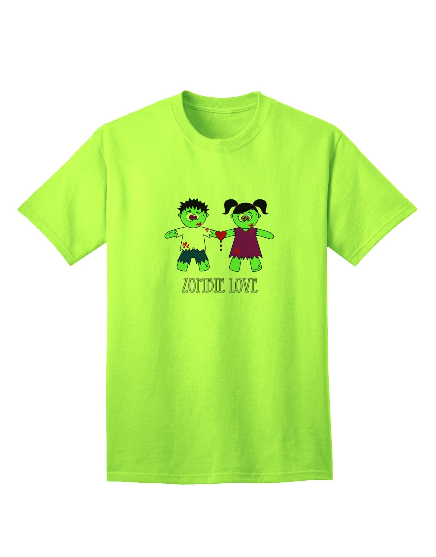 Zombie Love Couple: Premium Halloween Adult T-Shirt Collection-Mens T-shirts-TooLoud-Neon-Green-Small-Davson Sales