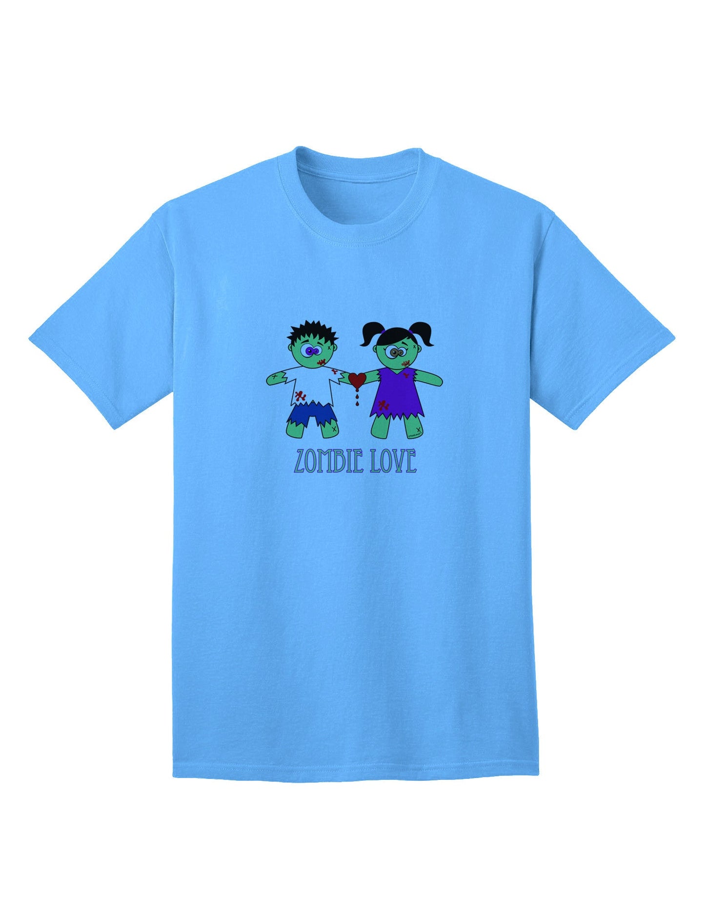 Zombie Love Couple: Premium Halloween Adult T-Shirt Collection-Mens T-shirts-TooLoud-Aquatic-Blue-Small-Davson Sales
