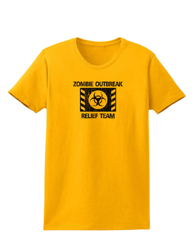 Zombie Outbreak Relief Team Biohazard Womens T-Shirt-Womens T-Shirt-TooLoud-Gold-X-Small-Davson Sales