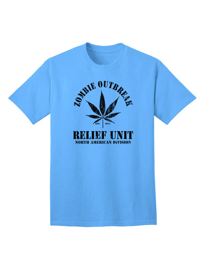 Zombie Outbreak Relief Unit - Adult T-Shirt featuring Cannabis Design-Mens T-shirts-TooLoud-Aquatic-Blue-Small-Davson Sales